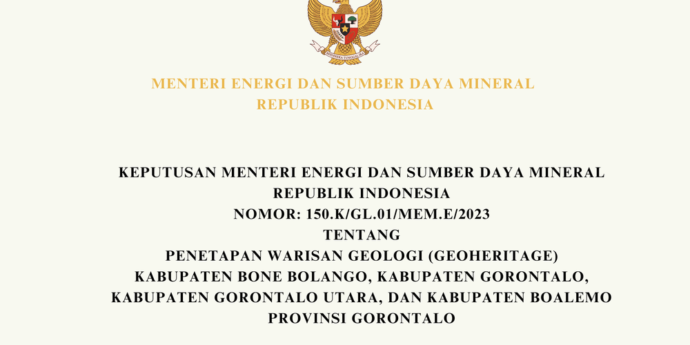 KEPUTUSAN MENTERI ESDM REPUBLIK INDONESIA NOMOR: 150.K/GL.01/MEM.E/2023